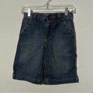 Vintage Dark Blue Denim and Army Green Cargo shorts bundle. Size 8 boys. Cotton.